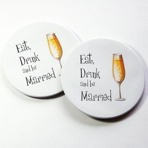 Eat Drink and Be Married Coasters - Kelly's Handmade