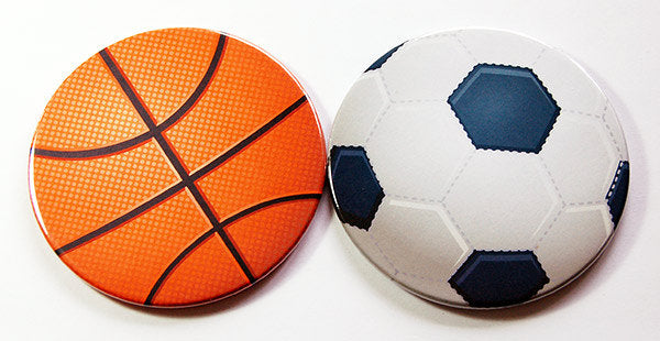Sports Coasters - Soccer & Basketball - Kelly's Handmade