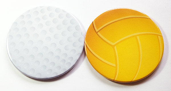 Sports Coasters - Gold & Volleyball - Kelly's Handmade