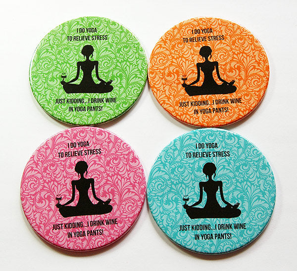 Yoga & Wine Coasters - Kelly's Handmade