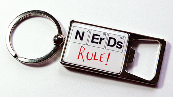 Nerds Rule Keychain Bottle Opener - Kelly's Handmade