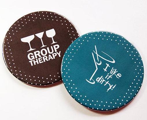 Cocktail Humor Coasters - Group Therapy & Like It Dirty - Kelly's Handmade