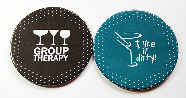 Cocktail Humor Coasters - Group Therapy & Like It Dirty - Kelly's Handmade