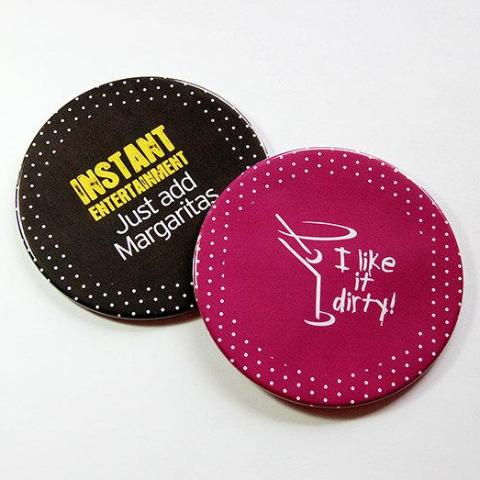 Cocktail Humor Coasters - Margarita & Dirty Martini - Kelly's Handmade