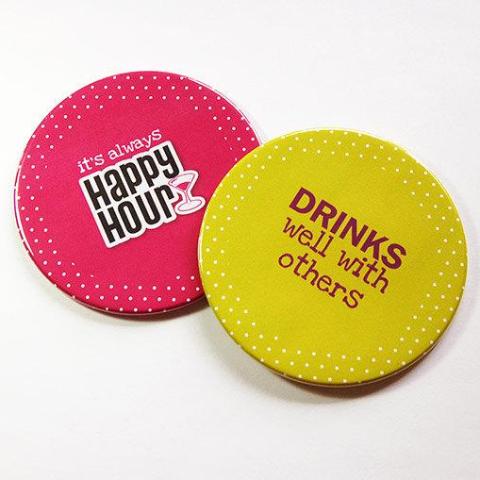 Cocktail Humor Coasters - Happy Hour & Drinks Well - Kelly's Handmade
