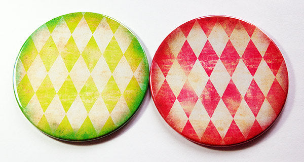 Harlequin Coasters - Red & Green - Kelly's Handmade