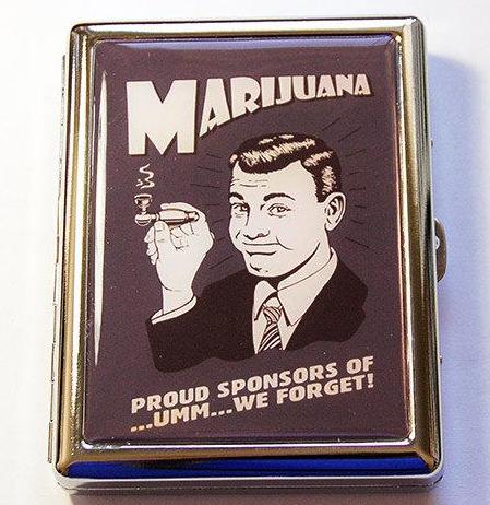 Retro Marijuana Compact Cigarette Case - Kelly's Handmade
