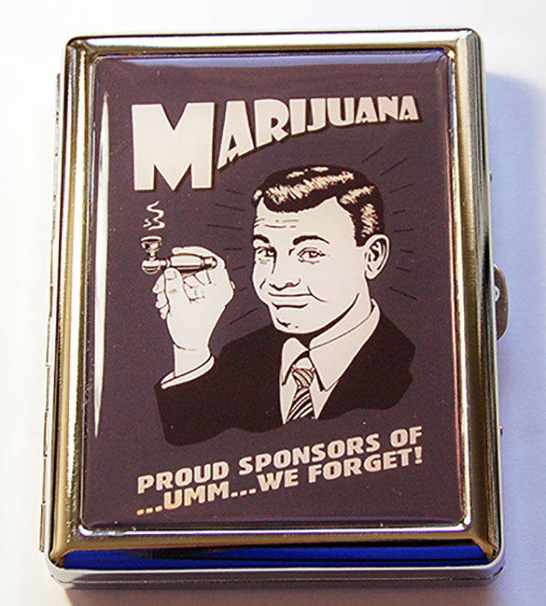 Retro Marijuana Compact Cigarette Case - Kelly's Handmade