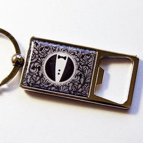 Wedding Tuxedo Keychain Bottle Opener - Kelly's Handmade