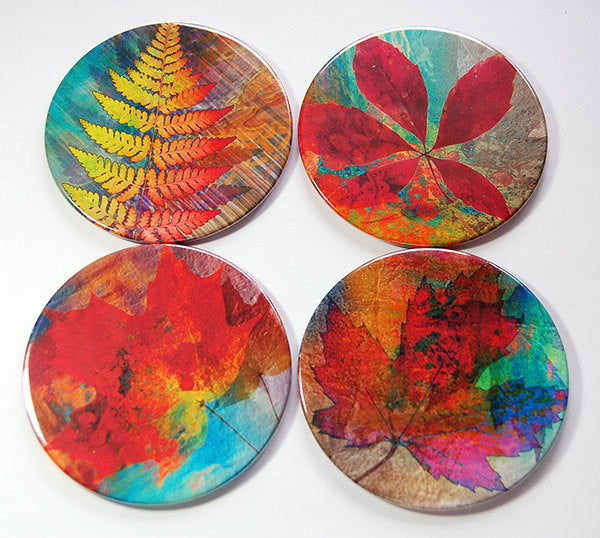 Autumn Leaves Coasters Set 3 - Kelly's Handmade