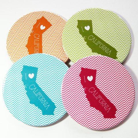 I Love California Coasters - Kelly's Handmade