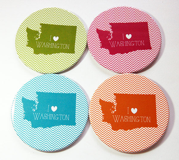 I Love Washington Coasters - Kelly's Handmade