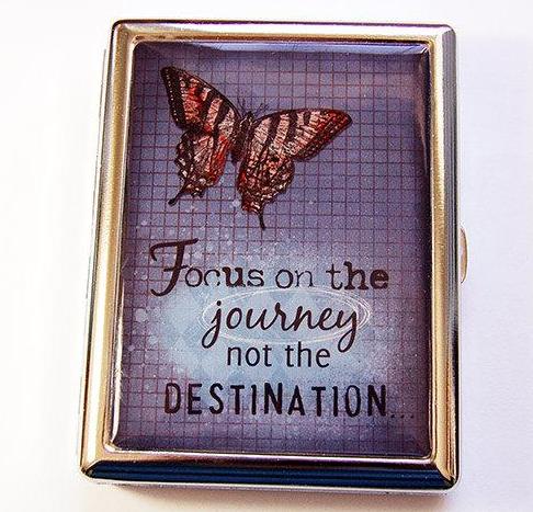 Focus on the Journey Compact Cigarette Case - Kelly's Handmade