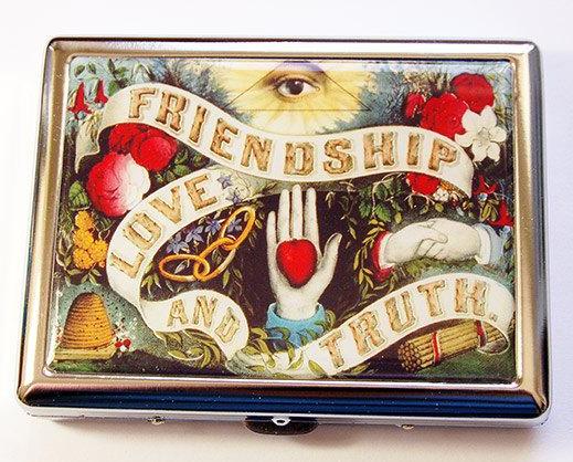 Friendship Love & Truth Compact Cigarette Case - Kelly's Handmade