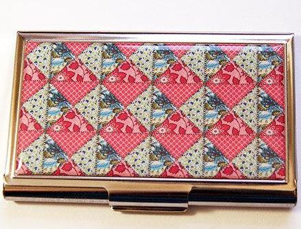 Patchwork Sewing Needle Case in Pink & Blue - Kelly's Handmade