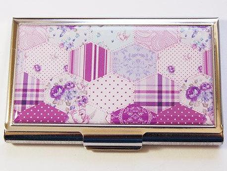Floral Patchwork Sewing Needle Case in Purple - Kelly's Handmade