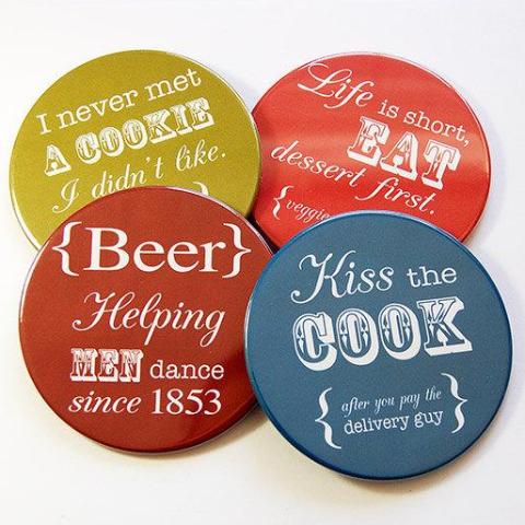 Funny Coasters in 4 Colors - Kelly's Handmade