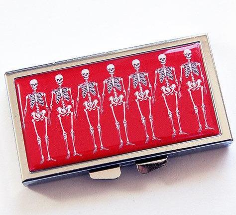 Skeleton 7 Day Pill Case - Kelly's Handmade