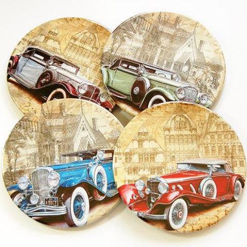 Vintage Car Coasters - Kelly's Handmade