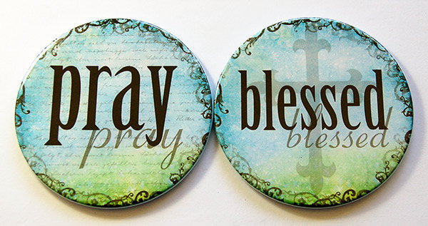 Inspirational Coasters - Pray & Blessed - Kelly's Handmade