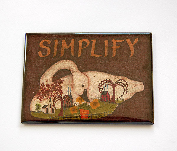 Simplify Swan Folk Art Magnet - Kelly's Handmade