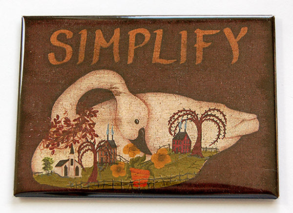 Simplify Swan Folk Art Magnet - Kelly's Handmade