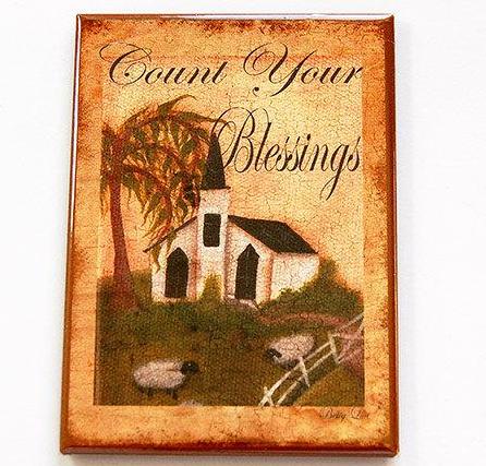Count Your Blessings Rectangle Magnet - Kelly's Handmade