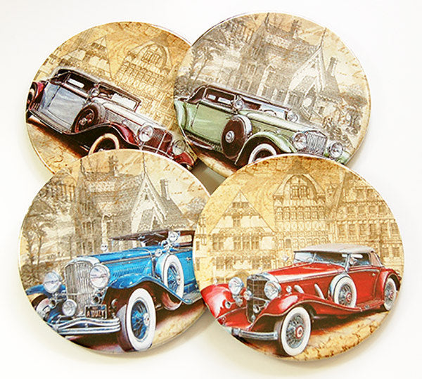 Vintage Car Coasters - Kelly's Handmade