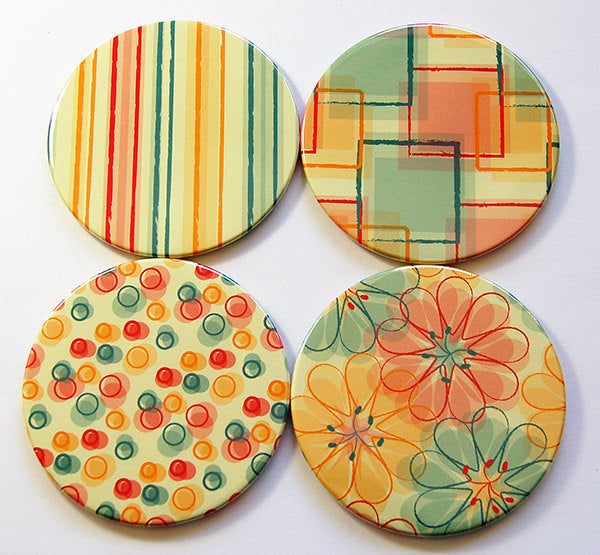 Drink Coasters in Yellow & Green - Kelly's Handmade