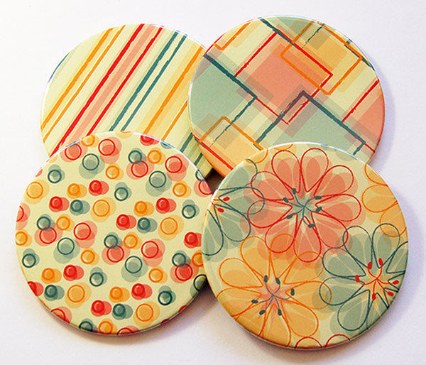 Drink Coasters in Yellow & Green - Kelly's Handmade