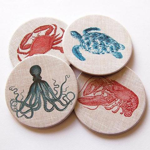 Beach Life Coasters - Kelly's Handmade