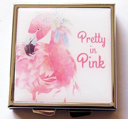 Flamingo Pretty In Pink Square Pill Case - Kelly's Handmade