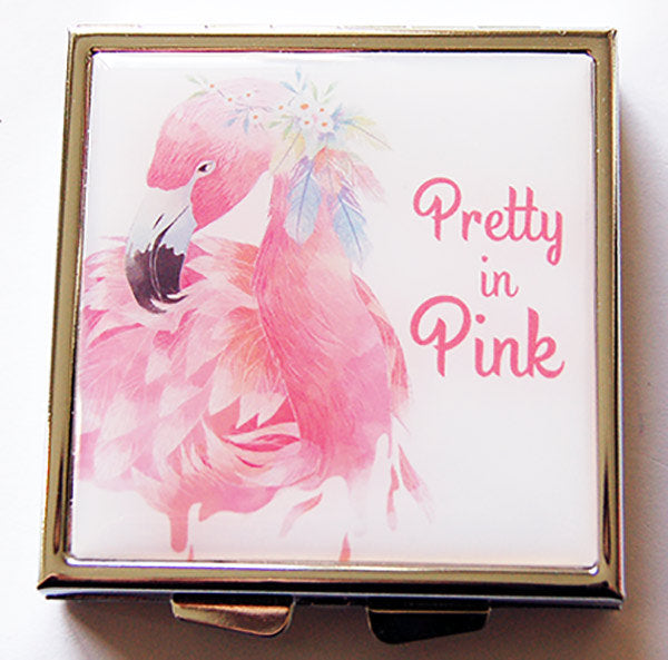 Flamingo Pretty In Pink Square Pill Case - Kelly's Handmade