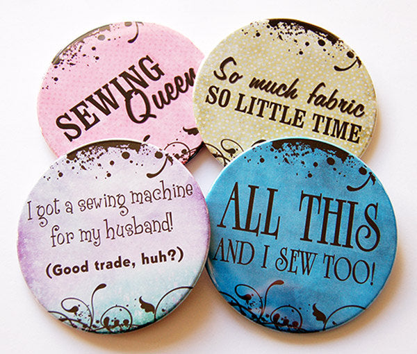 Sewing Sayings on Coasters - Kelly's Handmade