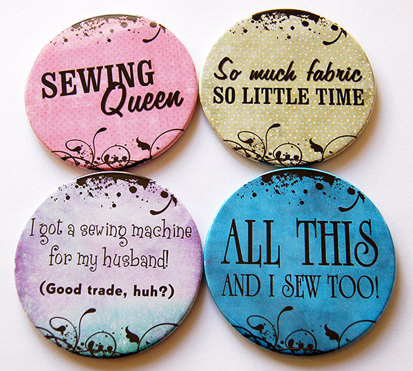 Sewing Sayings on Coasters - Kelly's Handmade