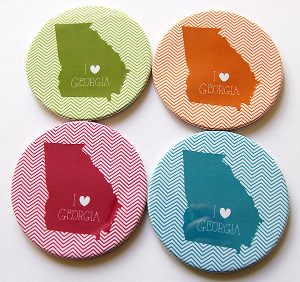 I Love Georgia Coasters - Kelly's Handmade