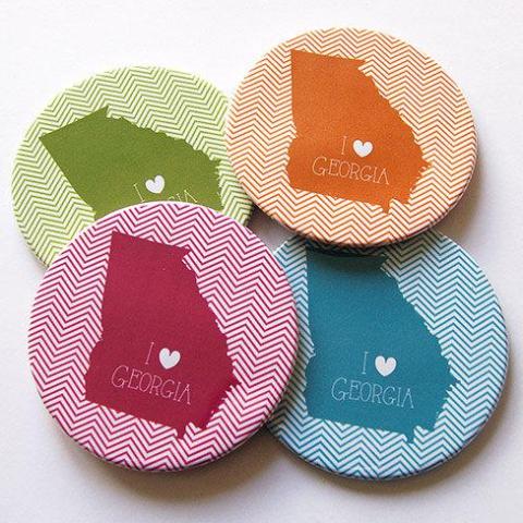 I Love Georgia Coasters - Kelly's Handmade