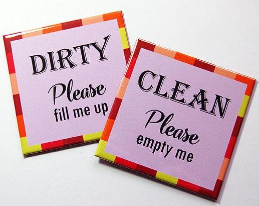 Modern Clean= & Dirty Dishwasher Magnets in Pink - Kelly's Handmade