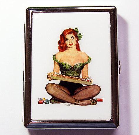Retro Cigarette Case Compact Cigarette Case - Kelly's Handmade