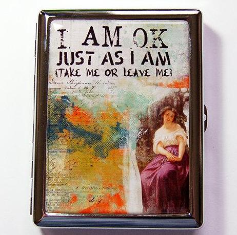 I Am Ok Slim Cigarette Case - Kelly's Handmade