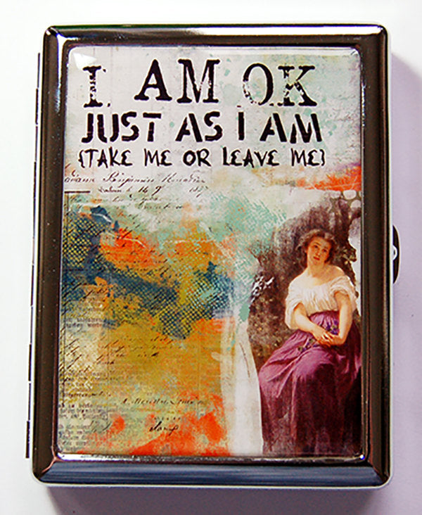 I Am Ok Slim Cigarette Case - Kelly's Handmade