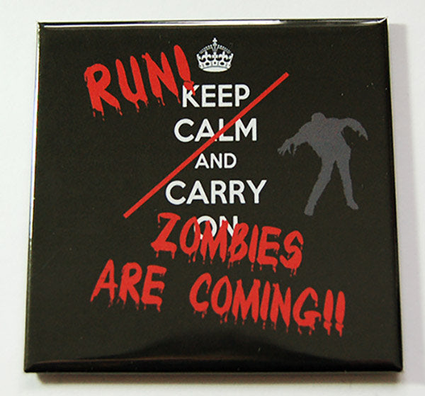 Run Zombies Are Coming Magnet - Kelly's Handmade