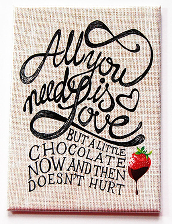 Chocolate & Strawberries Rectangle Magnet - Kelly's Handmade
