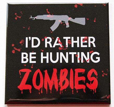 Hunting Zombies Magnet - Kelly's Handmade