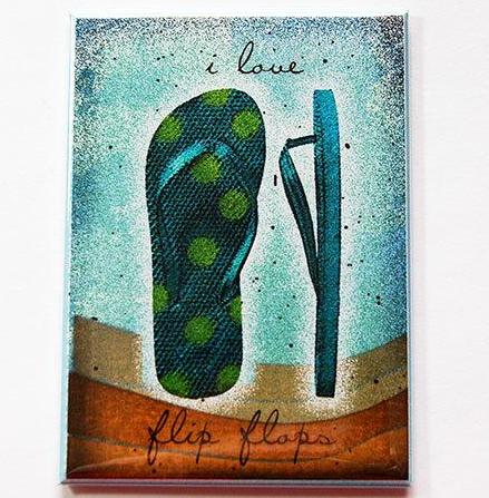 I Love Flip Flops Rectangle Magnet - Kelly's Handmade