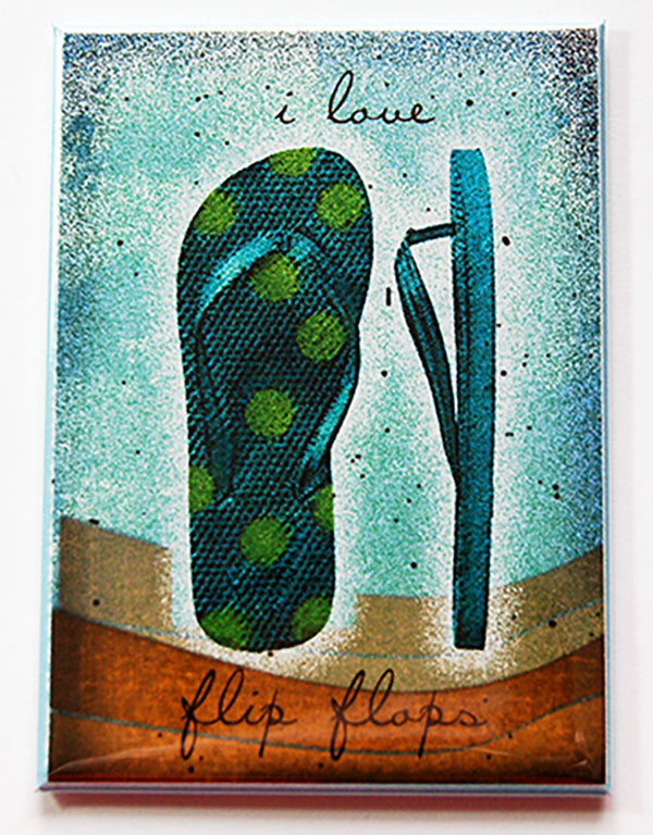 I Love Flip Flops Rectangle Magnet - Kelly's Handmade