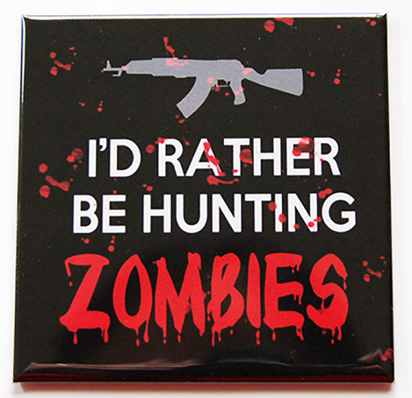 Hunting Zombies Magnet - Kelly's Handmade