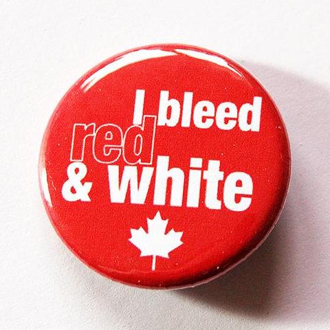 I Bleed Red & White Canada Pin - Kelly's Handmade