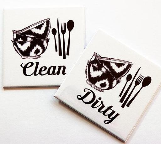 Bowls & Cutlery Clean & Dirty Dishwasher Magnets - Kelly's Handmade