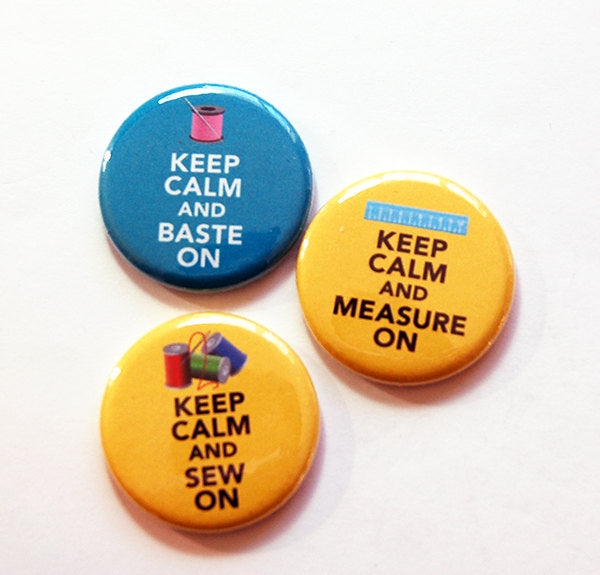 Keep Calm Sewing Set Of Six Magnets - Kelly's Handmade